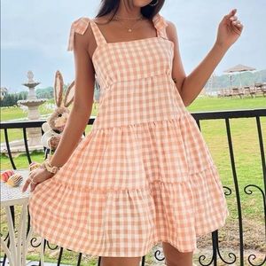 Orange Gingham Dress